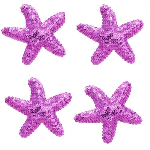 Purple Mermaid Starfish Hair Clip 4Pcs Sequin Glitter Seashell Hair Clips for Girls Starfish Hair Barrettes Beach Party Mermaid Hair Accessories for Girls Sea Shell Hair Piece