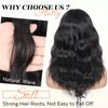 WIGNEE 4x4 Lace Human Hair Wig with Bangs Natural Wavy Human Hair Wigs For Black Women Midemun Length Wigs Human Hair for Daily Use（14 Inches）
