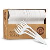 PLASTICPRO Cutlery 400 Mediumweight White Disposable Plastic Forks