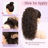 HOOJIH Ponytail Extension for Black Women Curly Wavy Drawstring Ponytail Hair Extensions Extra Fluffy Fake Pony Tail Extension 18 Inch Synthetic Hairpiece for Daily Use - Natural Black