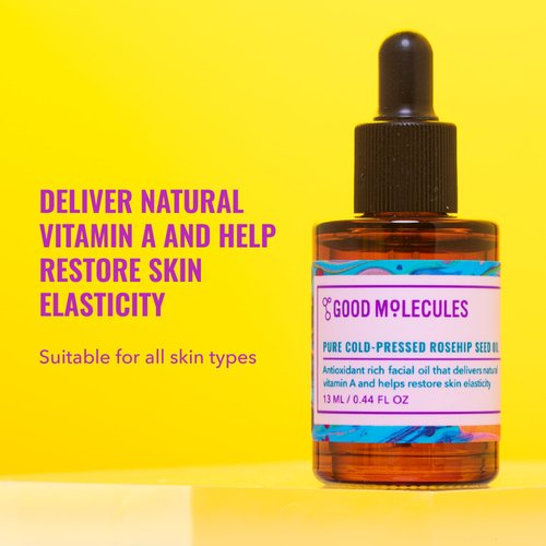 Good Molecules Pure Cold-Pressed Rosehip Seed Oil - Moisturizing, Anti-Aging Facial Oil to Plump, Balance, Hydrate - Natural Skincare for Face