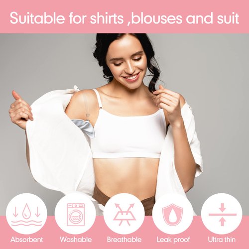 4 Pairs Underarm Sweat Pads Reusable Sweat Absorbing Guards Washable Armpit Sweat Pads with Shoulder Strap Under Arm Sweat Protectors Women Breathable Absorbent Sweat Pads Guards for Women and Men