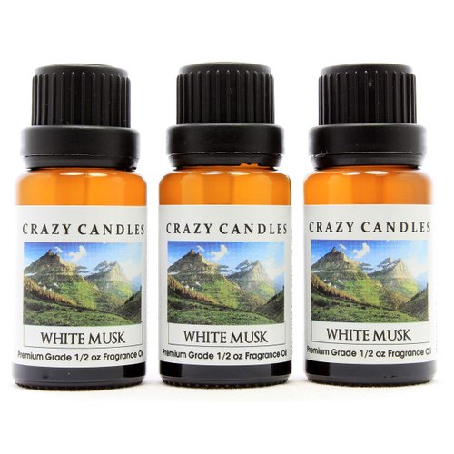 White Musk (Made in USA) 3 Bottles 1/2 Fl Oz Each (15ml) Premium Grade Scented Fragrance Oil (Blend of Musk, Jasmine, Rose and Lily)