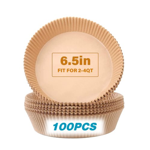 OOTDAY Air Fryer Paper Liners, 100Pcs Round Parchment Paper, Cooking Non-Stick air fryer accessories, Frying Pan, Oil-proof Air Fryers for 2-4 QT Air Fryer Baking Roasting Microwave(6.5")
