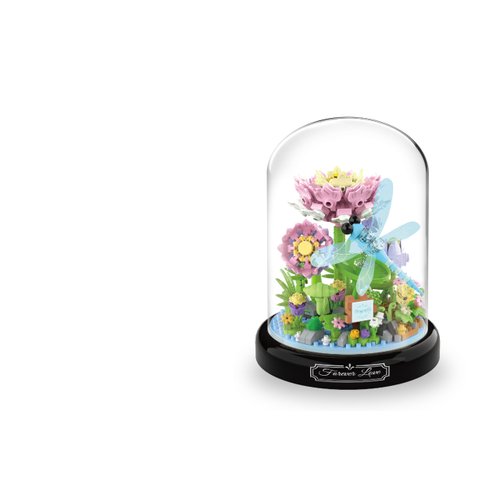 Dookok Flower Bouquet Building Set, Artificial Flowers Micro Building Set for Home Decoration, 568 Pieces Dragonfly and Flower Bouquet Building Toys for Adult Kids Gift