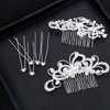 24 Pieces Wedding Hair Comb Rhinestone Hair Pins Bridal Pearl Hair Clips Side Hair Accessories U Shaped Pearl Hair Pins for Brides Bridesmaids