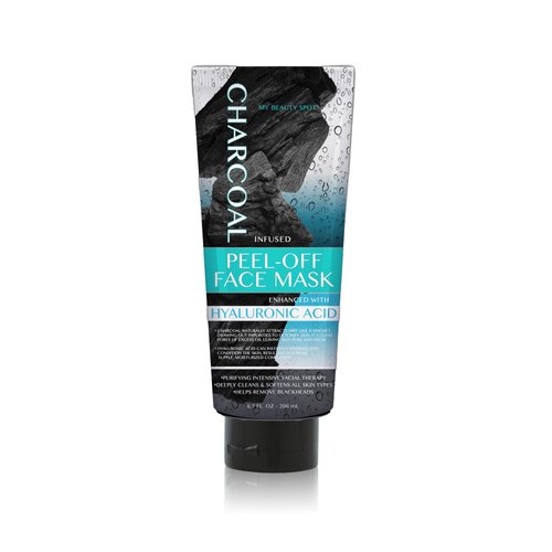 My Beauty Spot Charcoal Face Mask Peel-Off Face Mask Skin Care Black Head Remover for Face Infused with Hyaluronic Acid 6.7oz