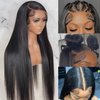 MYLOCKME 32 Inch 13x6 Transparent Lace Front Wigs Human Hair Straight Frontal Wigs for Black Women 13x6 Lace Wigs 150% Density HD Pre Plucked With Baby Hair 13x6 Straight Lace Front Wigs Human Hair