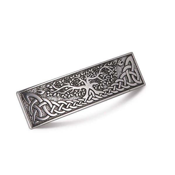TEAMER Vintage Celtic Knot Hair Clip Metal Tree of Life Barrettes Hair Accessories Styling for Women (Silver)