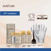 Kativa Brazilian Straightening Brunette Kit, 12 Weeks of Home Use Professional Straightening, with Organic Coconut Oil, Açai Oil, and Keratin, for Straighter, Softer and Shinier Dark-Coloured Hair