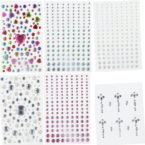 Leadigol Rhinestone Stickers Heart Jewelry Stickers Festival Makeup Decoration Nail Art Decoration Disposable Diamond Decals