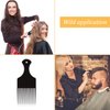 6 Pieces Plastic Wide Hair Pick Comb, 6.5 Inch Smooth Hair Pick Comb, Afro Hair Comb, Hairdressing Styling Tool for Natural Curly Hair (Black)