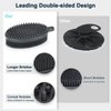 FREATECH Silicone Body Scrubber, Dual-Sided Bath Shower Body Cleansing Brush, Gently Exfoliate & Massage the Skin, Easy to Clean, More Hygienic and Long-Lasting Than Loofah, Black