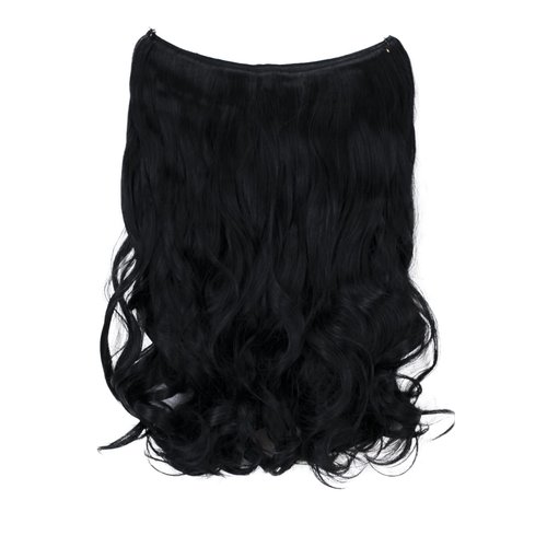 CAISHA 20" 1 Weft Extension With Elastic Band Hair Extensions Hairpiece Wavy Black E101-1