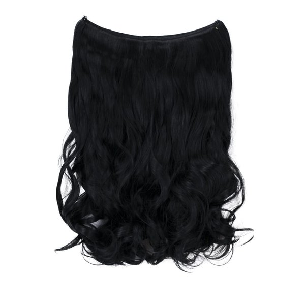 CAISHA 20" 1 Weft Extension With Elastic Band Hair Extensions Hairpiece Wavy Black E101-1