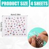 4 Sheets Face Gemstones, Crystal Face Jewels Stickers Rhinestones for Makeup Hair Gems Pearl Face Rhinestone Tattoos for Crafts Women Girls Face Eye Makeup (Bow Tie Style)