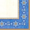 Amscan Deferential Lunch Napkins Jewish Celebrations Party Supplies, 6.5 x 6.5, Gold/Blue/Ivory