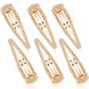 6 Pieces Rhinestone Snap Hair Clips 4 Inch Hair Barrettes Hairpins Crystal Metal Hair Clips for Women Girls Wedding Hair Accessories (Gold)
