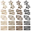 EleMirsa Brown Snap Hair Clip Hair Barrettes for Girls Women No Slip Metal Snap Clips Hair Pins Accessories