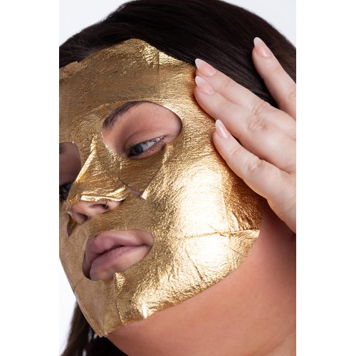 SKIN GYM Gold Foil Face Mask - With Bakuchiol and Super Hydra Complex With Sodium Hyaluronate and Amino Acids- Soothing, Anti Aging, Depuffing and Anti Wrinkle, 1 Pack