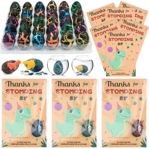 Mepmela Dinosaur Party Favors, 30 Pack Hatching Dinosaur Eggs Card Bulk, Dinosaur Birthday Party Supplies, Funny Party Favor for Kids Boys Girls