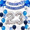 23rd Birthday Party Decoration Blue for Him, Happy Birthday Banner Blue Number 23 Birthday Star Foil Balloons Latex Confetti Balloons for Men Him 23 Years Old Birthday Supplies(23rd)