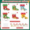 COCHIE 48Pcs DIY Christmas Craft Kits for Kids, Christmas Tree Stockings Ornaments Kit, Make Your Own Christmas Stockings Craft Xmas Party Decor DIY Stockings Cutouts for Holiday Handcraft Supplies