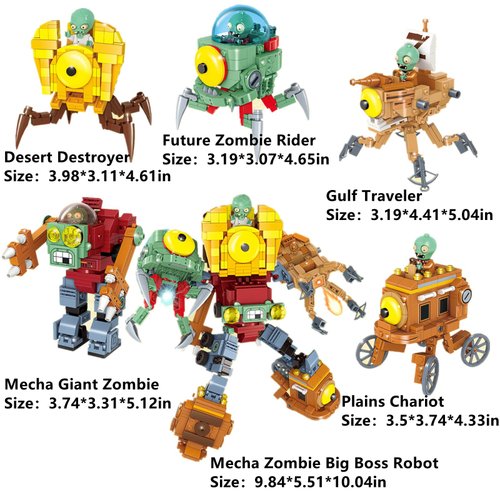 JHESAO 1 PCS Plants and Zombies Toys Assembly Action Figures PVZ Assemblable Toys Set 1 2 Series Great Gifts for Kids and Fans,Birthday and Christmas Party New