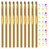 Aeelike 10pcs Size J / 6.0mm Crochet Hooks,Aluminum Crochet Needles and 30pcs Stitch Markers for Beginner and Advanced, Crocher Hook Set for Learning How to Crochet