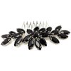 BETITETO Bridal Crystal Hair Piece Rhinestone Wedding Small Hair Comb Accessories for Women Girls (Black)