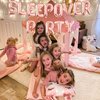 Sleepover Party Supplies for Girls - Rose Gold Sleepover Party Decorations Balloon Banner Set Sleepover Birthday Decorations for Boys Girls Theme Party