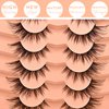 MayIFindYou Cat Eye Lashes Natural Look,Fox False Eyelashes Gorgeous Wispy Faux Mink Lashes 7 Pairs Pack(Black Cat BC2, 7 Pairs Pack)
