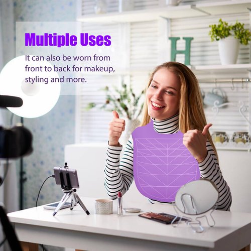 KUNBEIEN Hair Dye Collar, Salon Hairdressing Hair Cutting Cape, Styling and Hair Cutting Salon Supplies, Waterproof Silicone Neck Guard, Perfect for Home and Professional Hair Coloring (Purple)