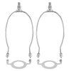 GIGIVOSHA Lamp Shade Harps Holder Adjustable Kit - 8 9 10 Inch with E26 UNO Light Base Set Lampshades parts for Table and Floor Lamps finials Bracket Light Fitting - 2 Pack (Nickel, 8 Inch)