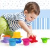 Baby Bath Toy - Beach Stacking Cups for Boys and Girls - Bath Tub Toys for Toddlers and Kids - 8 pcs