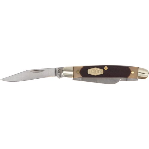 Imperial Old Timer 108OT Junior 4.7in Traditional Folding Pocket Knife with 3 High Carbon Stainless Steel Blades, Ergonomic Sawcut Handle, and Convenient Size for EDC, Hunting, Camping, Whittling, and Outdoors, Brown