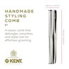 Kent 6T G Fine and Wide Tooth Hair Comb-Handmade Styling Comb for Hair Care, Barber and Beard Comb For Men -Grooming Hair Comb for Men, Woman and Kids- Hair Care for Wet or Dry, Medium to Thick Hair