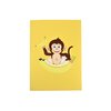 Little Monkey Pop Up Card for Kids Animal Lovers, 3D Birthday Cards