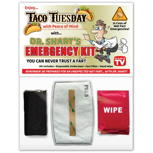 SHART Taco Tuesday Wet Fart Emergency Kit - Funny Gift Gag Party Favors - Mexican, Cantina, Taquería (1)