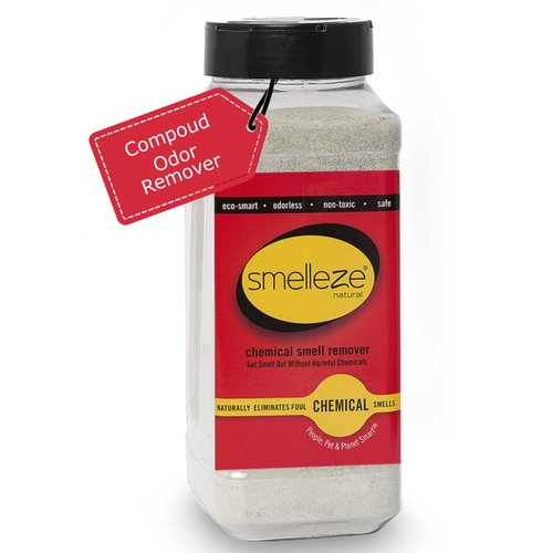 SMELLEZE Natural Chemical Odor Eliminator Powder, Chemical Smell Remover for Houses, Furniture, Cars, Offices, & Businesses, 2 lb. Powder