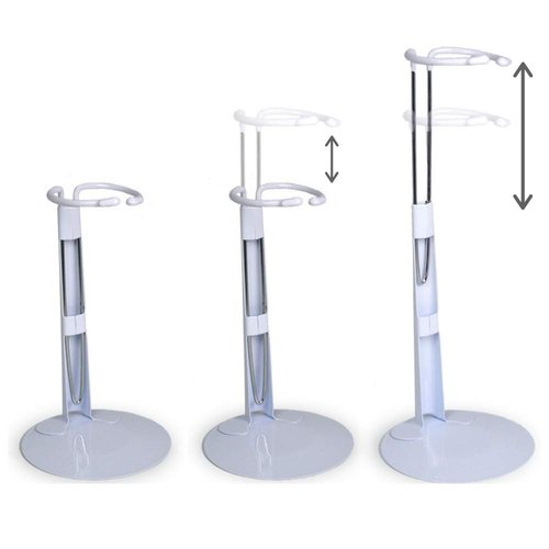 BANBERRY DESIGNS Doll Stands Set of 3 White Metal and Vinyl Holders Fits Dolls and Figures from 6...