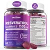 Resveratrol Gummies 1500mg - Sugar Free Resveratrol Supplement with Quercetin, Grape Seed, Acai Berries Extracts Support Antioxidant, Healthy Aging & longevity, Skin, Joint, Brain Wellness - 2Pack