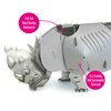 Build Your Own Moving White Rhino - Pull Tab Head Movement Action - Eco Friendly Cardboard Craft Kit - Ages 8+