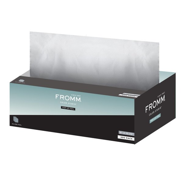 Fromm Color Studio Medium Weight Pop Up Hair Foil in Silver, 9" x 10.75" Embossed Aluminum Foil Sheets, Hair Foils for Highlighting and Coloring - 500 Foil Sheets