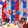 Red White and Blue Balloons Party Decorations with Patriotic Theme Foil Fringe Curtain for Graduation Party Supplies Nautical Veterans Memorial Day 4th of July Balloon Arch Decorations