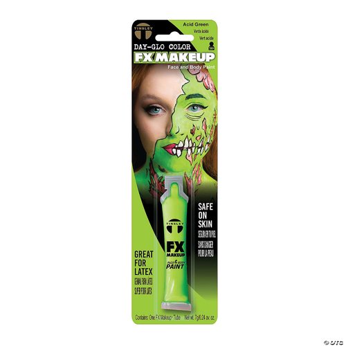 Tinsley Transfers FX Makeup - Face and Body Paint - Water-Based Cream - 7g / 0.24 oz Tube (DayGlo Acid Green), 1.0 Count