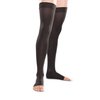 Therafirm Open-Toe Thigh High Stockings - 20-30mmHg Moderate Compression Support Nylons (Black, XL)