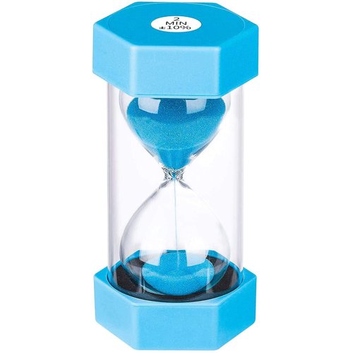 Sand Timer 2 Minute Hourglass Timer： Colorful Sand Clock 2 Minute, Small Blue Sand Watch 2 Minute...