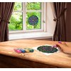 ZORBITZ Joy of Coloring Stained Glass Window Art Clings DIY Kit,8 Clings& 5 Paints,4 Gorgeous,Intricate Mandala Designs,Designed Paint,Removable Clings, Sticks to Any Glass Surface,13 Piece Set,(2680)