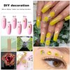 4240Pcs Flatback Yellow Rhinestones Glass Crystal Diamonds for Nail Art Crafts Tumblers Shiny Round with Tweezers and Picking Pen (SS6~SS20 Set)